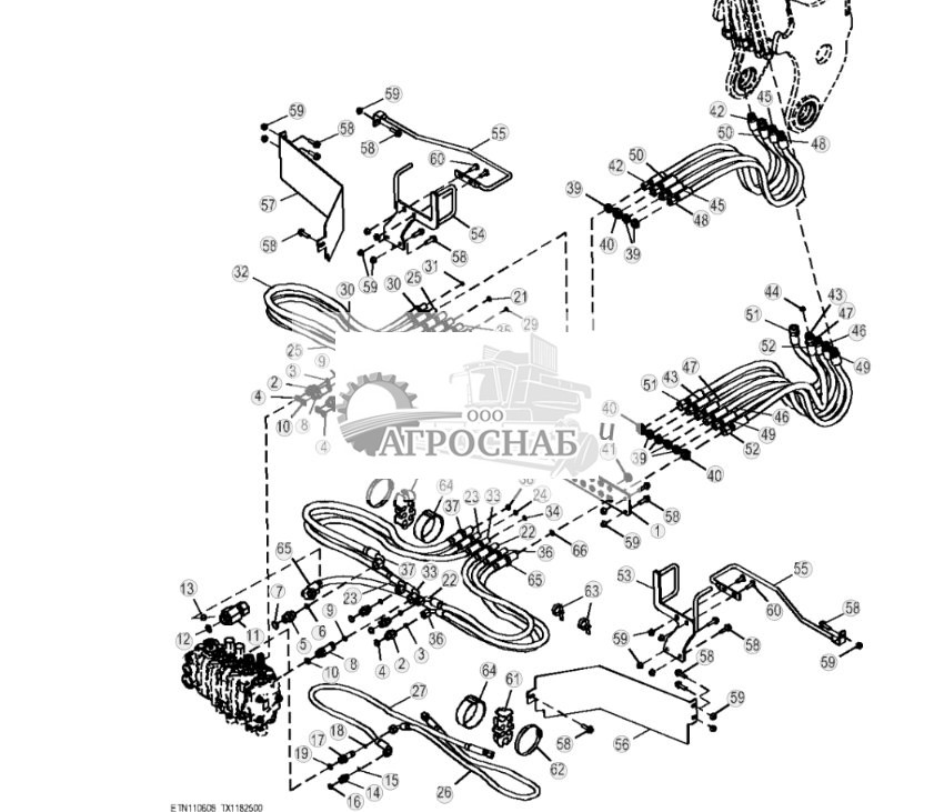 Трубопроводы телескопической рукояти с гидравлической системой вспомогательного оборудования, нижняя секция - ST820151 575.jpg